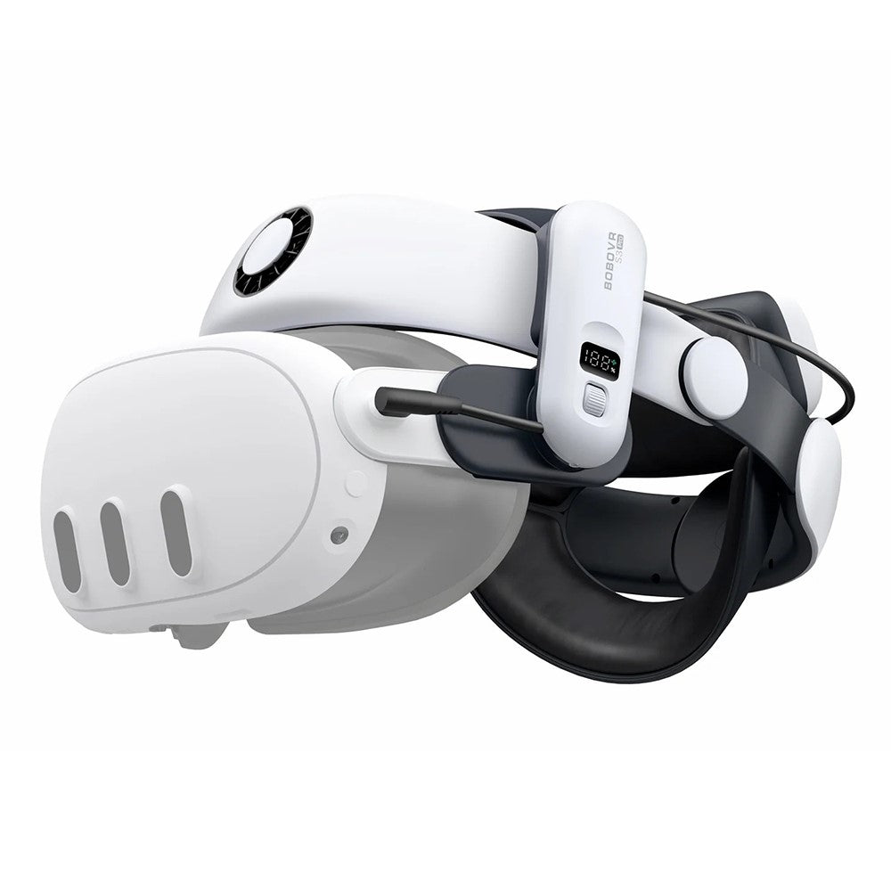 BOBOVR S3 Pro cooling battery head strap, front view with the fan vents