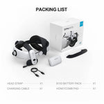BOBOVR S3 Pro head strap with B100 battery, honeycomb pad and cable from the box