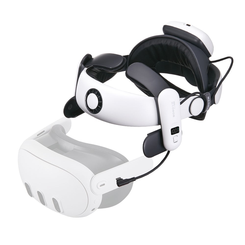 10000mAh B100 battery on the back of the BOBOVR S3 Pro strap