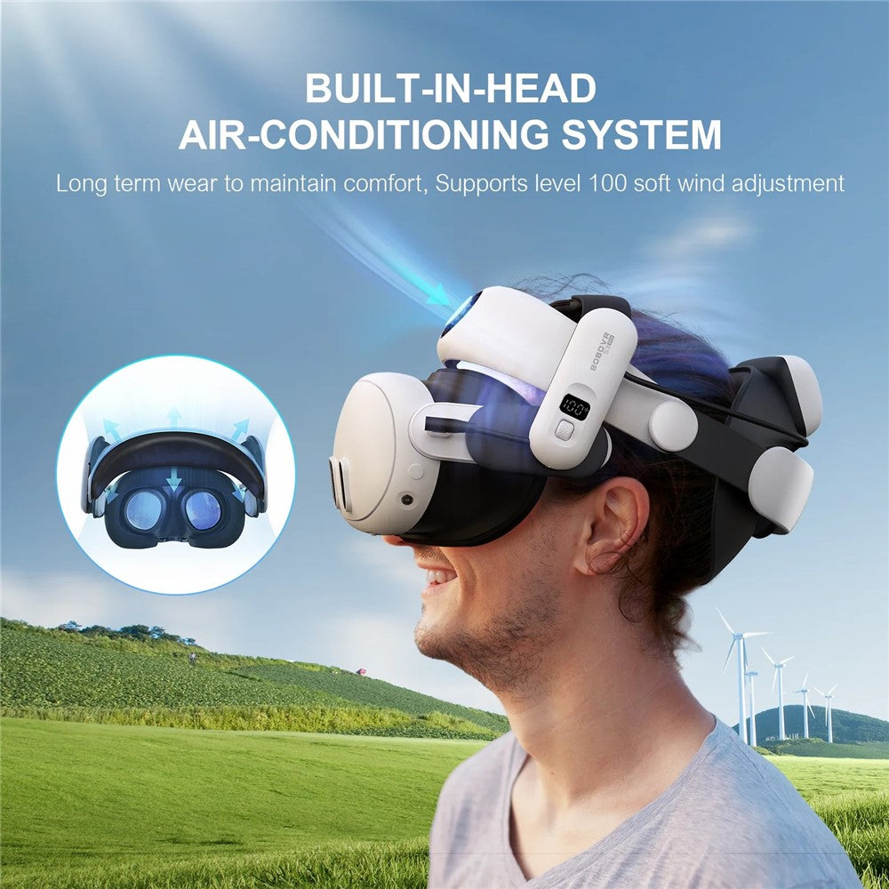BOBOVR S3 Pro head strap worn while reclined, weight off the face