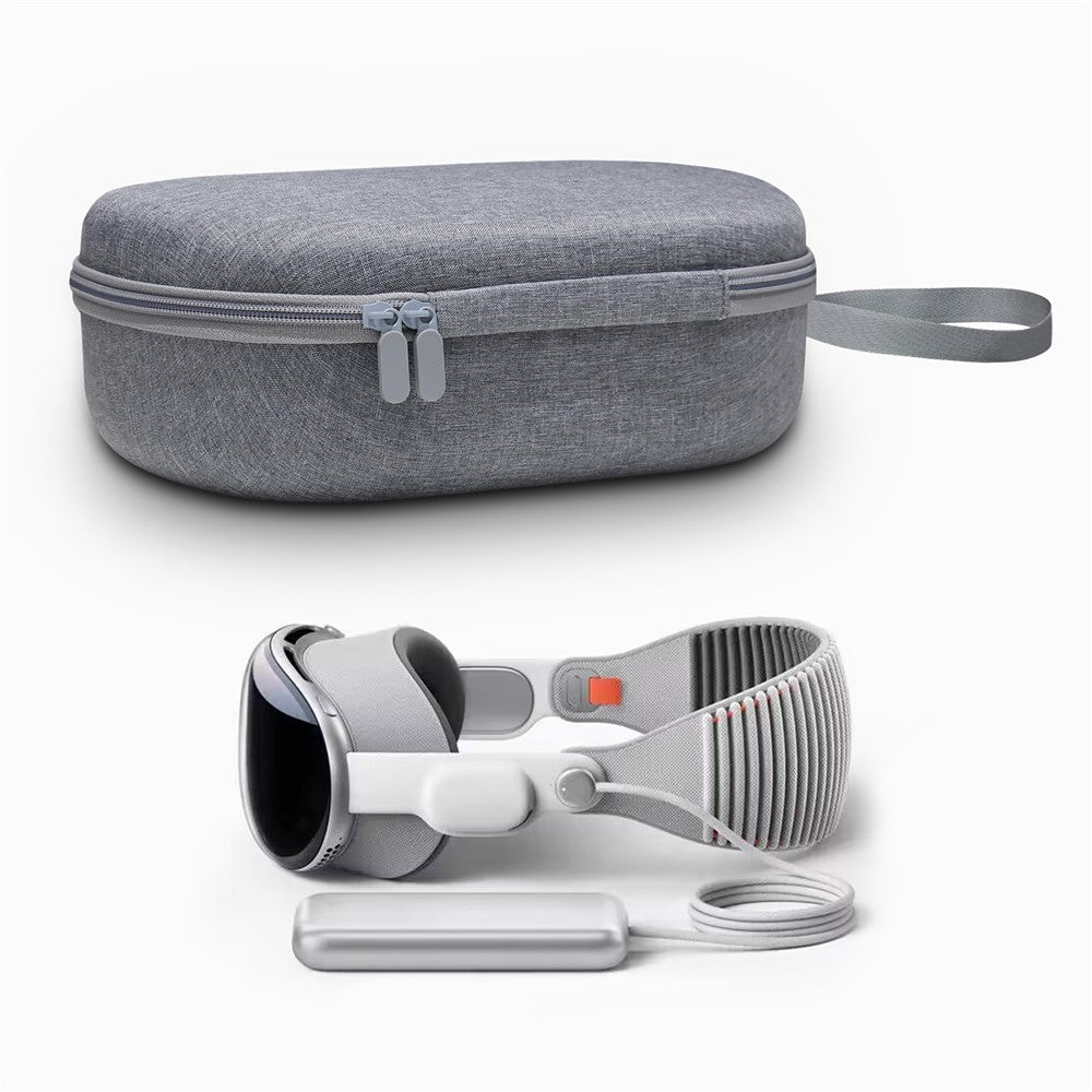 JYS grey linen Vision Pro case closure detail - Metanexus XR