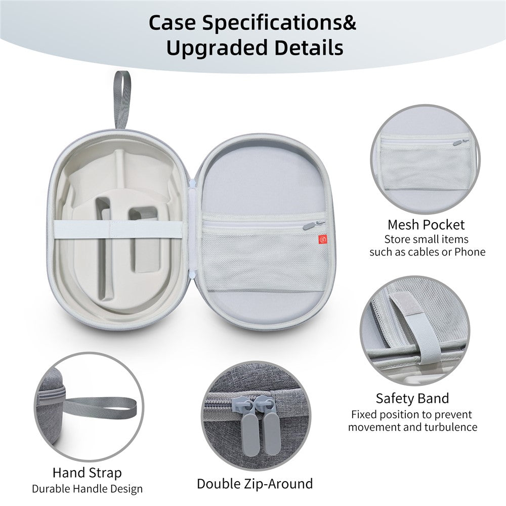 JYS grey linen Vision Pro case carry handle detail - Metanexus XR