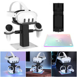 RGB charging stand with headset and controllers docked