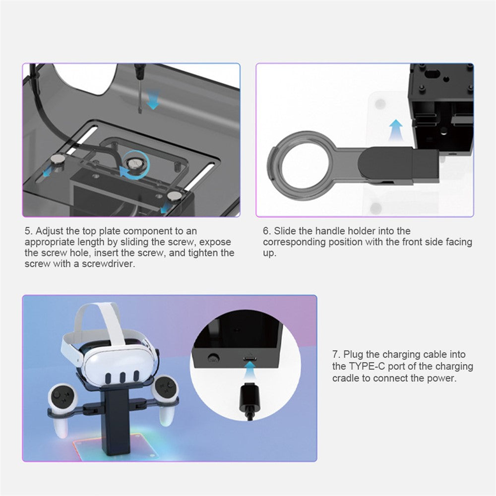RGB charging stand, 180-degree rotation demo