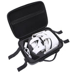 BKANO Quest 2 hard case size reference next to headset - Metanexus XR