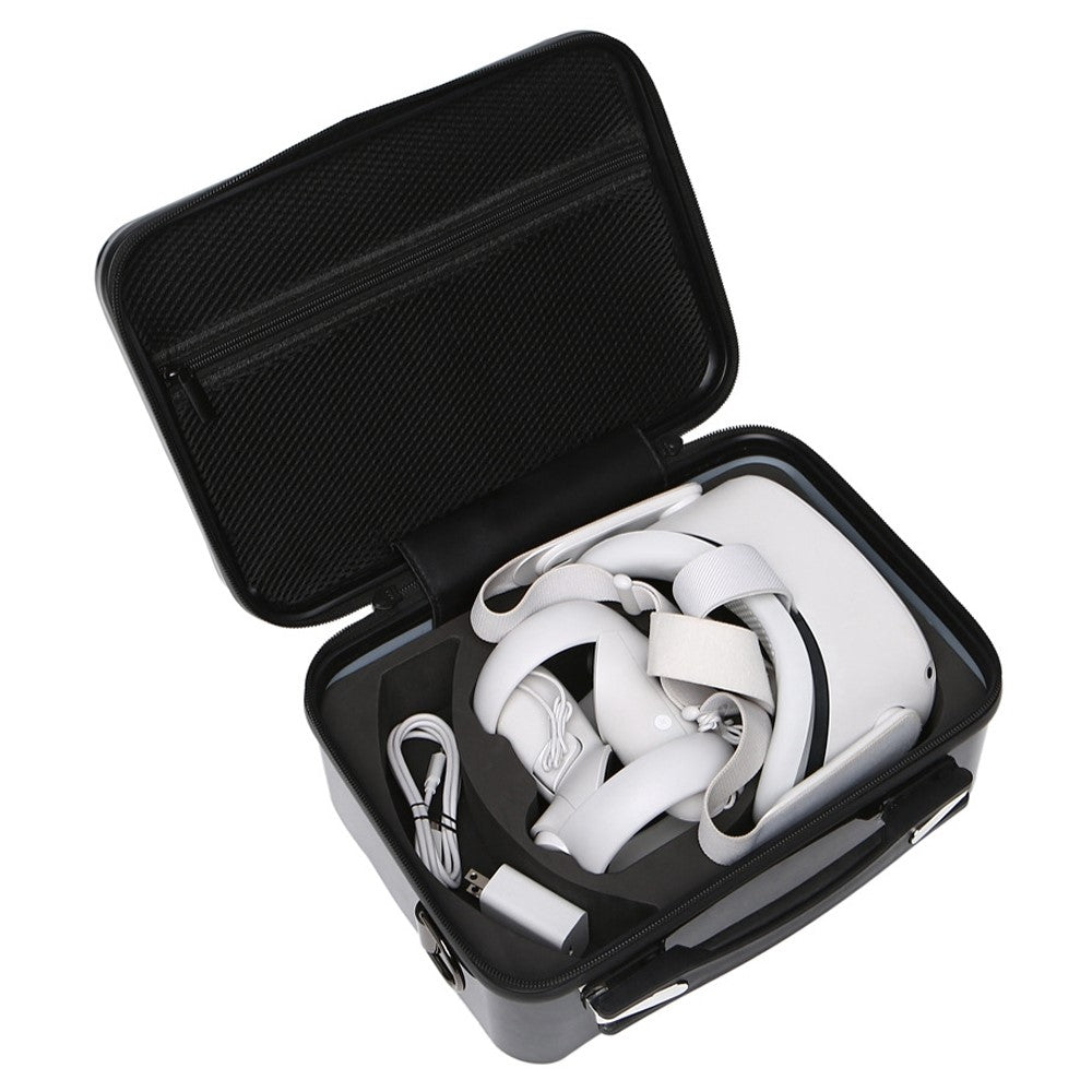 BKANO Quest 2 organizer case size reference next to Quest 2 headset - Metanexus XR