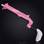 Pink magnetic VR gun stock for Quest 3 on the SPINE frame - MetanexusXR MNX-GST-SPINE-PNK