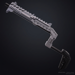 Smoke grey magnetic VR gun stock for Quest 3 on the SPINE frame - MetanexusXR MNX-GST-SPINE-SMK