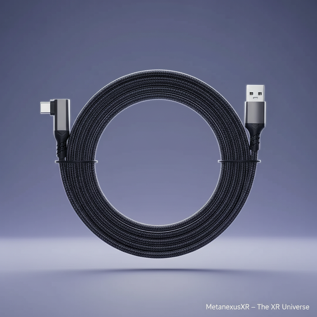 USB-A to USB-C connector on the 5m USB 3.2 Gen2 VR cable — Metanexus XR