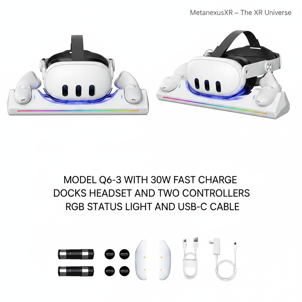 Meta Quest 3 Charging Dock 30W Fast Charging RGB — MetanexusXR — The XR Universe