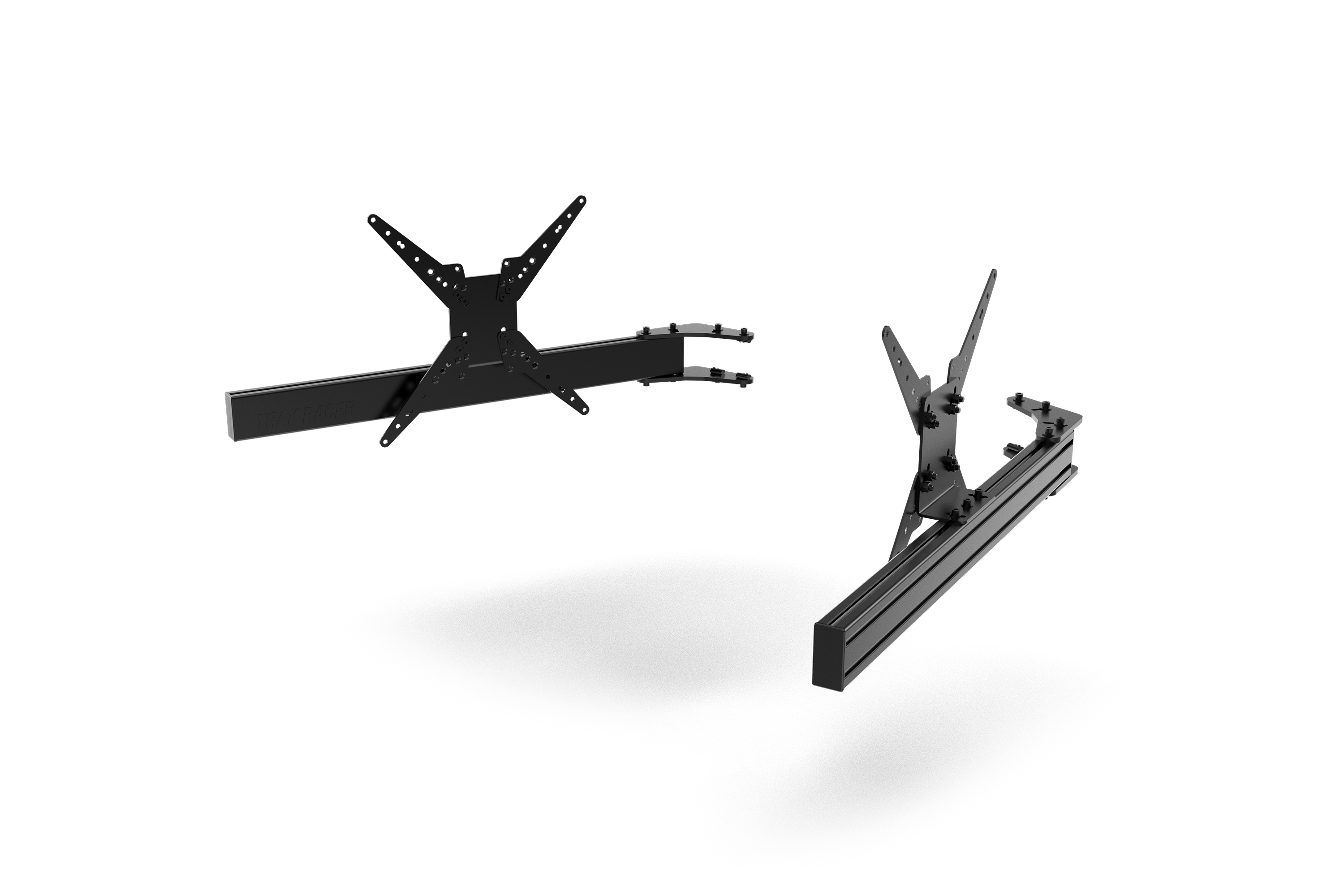 980 mm Add-On Triple Monitor Arms for Aluminium Stands – 80x40 Profile, Screens up to 55 Inch – pair of 980 mm aluminium add-on triple monitor arms – photo 1 of 1