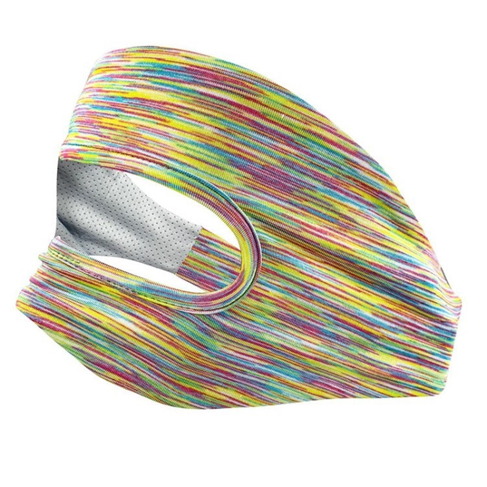 Yellow fabric sweatproof face band for Quest 2, front view