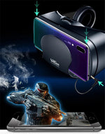 Black VR headset with detachable gamepad enabling phone-based HD 3D gameplay | MetaNexusXR
