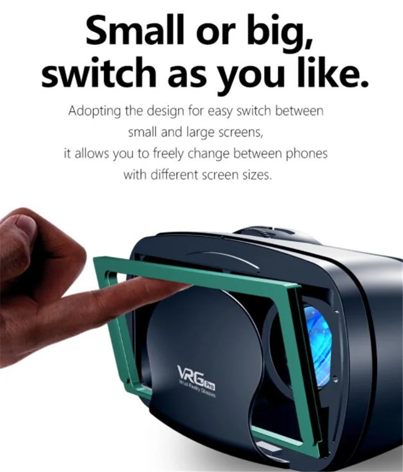 MetaNexusXR VR headset displaying IMAX screen experience for 5-7" phones and joysticks. | MetaNexusXR