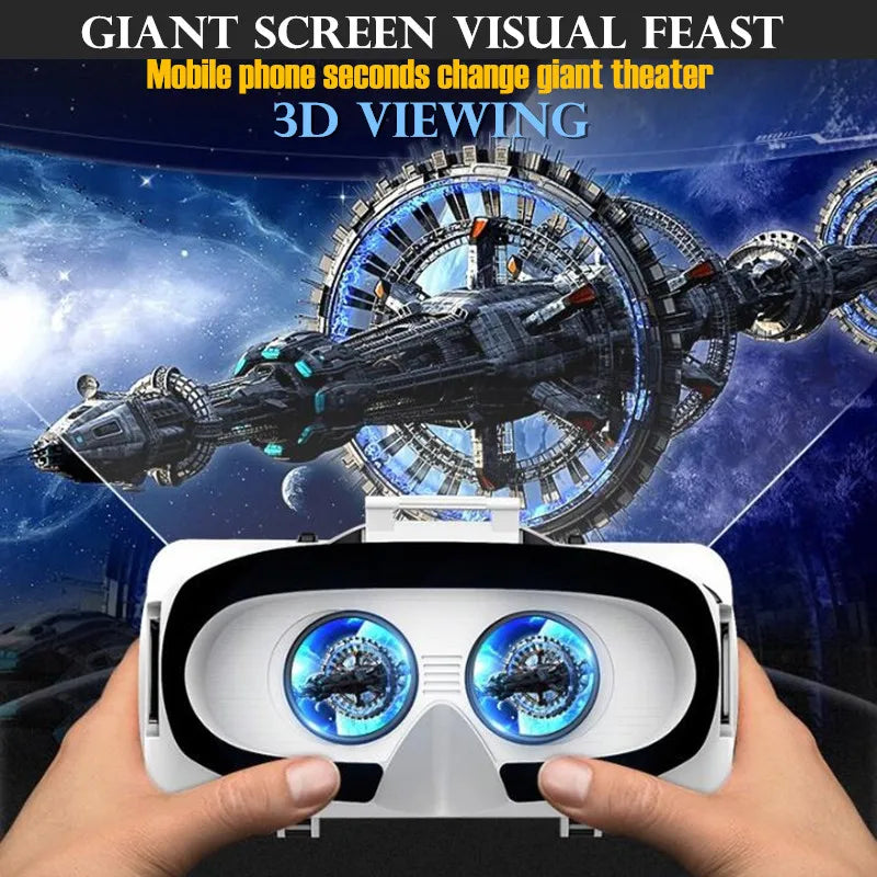 MetaNexusXR VR headset and IMAX screen, showcasing immersive 3D virtual reality technology. | MetaNexusXR
