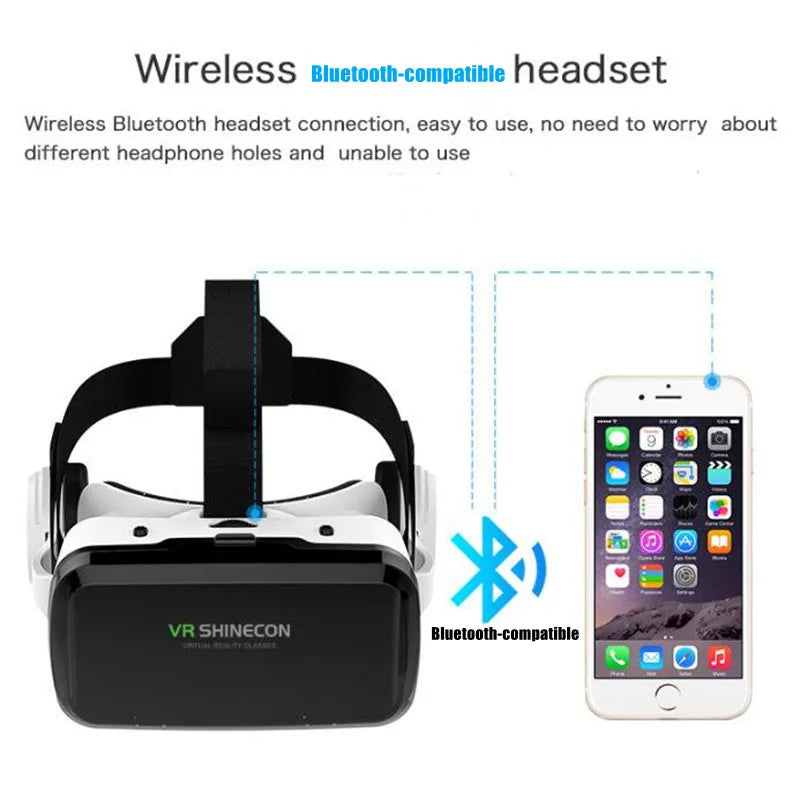 Close-up of the Wireless VR headset for phone (fits up to 7.2in)'s lens housing and focus controls | MetaNexusXR