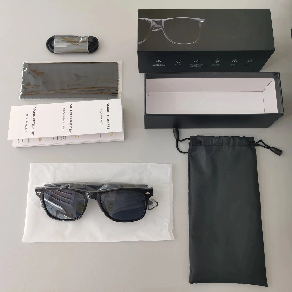 Babel translator glasses (E13-C, SKU MNX-SG-BABEL-E13C-BLK-SUN) – photo 9 of 9 | Metanexus XR