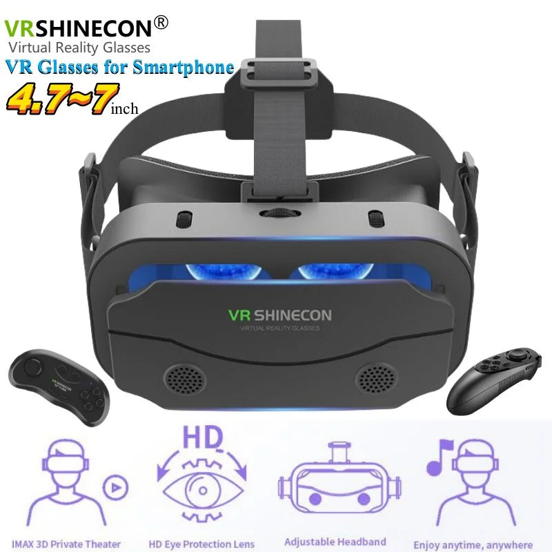 Front view of the Giant-Screen 3D Viewer, glasses-friendly VR headset, dual lenses and phone tray visible | MetaNexusXR