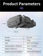 Giant-Screen 3D Viewer, glasses-friendly VR headset in-hand, showing overall size and build | MetaNexusXR