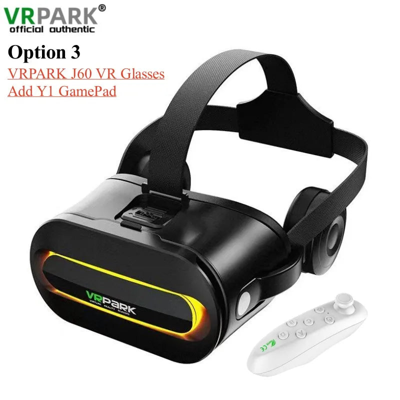Original J60 4K Wireless Virtual Reality VR Glasses Stereo 3D Videos Google Cardboard Box Headset Helmet for Smartphone Max 6.7" Metanexus XR