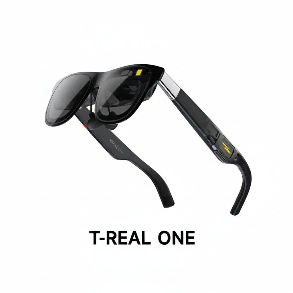 147-inch AR display glasses, front view with black frame