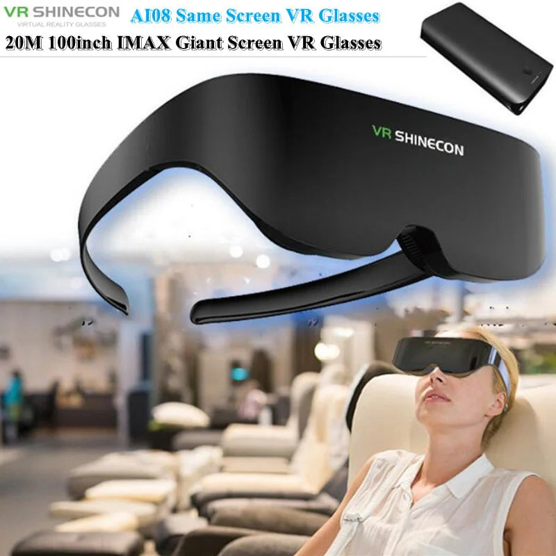Front view of the Micro-OLED Personal Cinema Glasses, dual lenses and phone tray visible | MetaNexusXR
