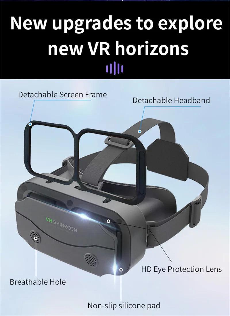 Front view of the Giant-Screen 3D Viewer, glasses-friendly VR headset, dual lenses and phone tray visible | MetaNexusXR