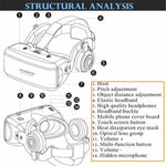 Three-quarter angle of the VR headset with full wireless gamepad bundle showing the adjustable head strap | MetaNexusXR