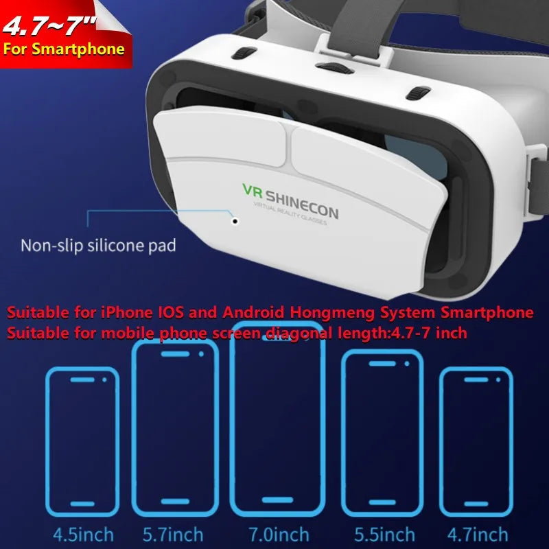 Three-quarter angle of the Theater Glasses IMAX VR headset showing the adjustable head strap | MetaNexusXR