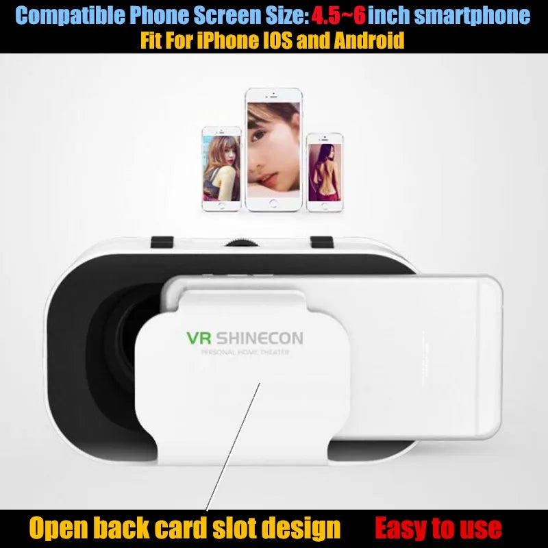 Compact Foldable VR headset for phone (280g) with box contents laid out: headset, cloth and manual | MetaNexusXR