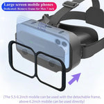 Giant-Screen 3D Viewer, glasses-friendly VR headset worn by a user, strap tightened for a secure fit | MetaNexusXR