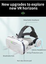 Black MetaNexusXR G15E VR glasses with adjustable straps for 4.7-7 inch phones and IMAX 3D viewing | MetaNexusXR