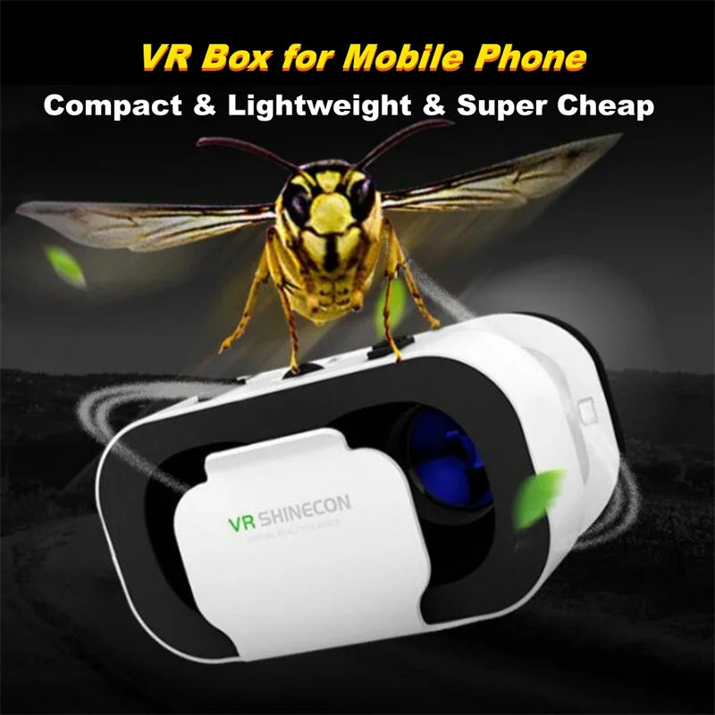 Angled studio shot of the Compact Foldable VR headset for phone (280g) against a dark background | MetaNexusXR