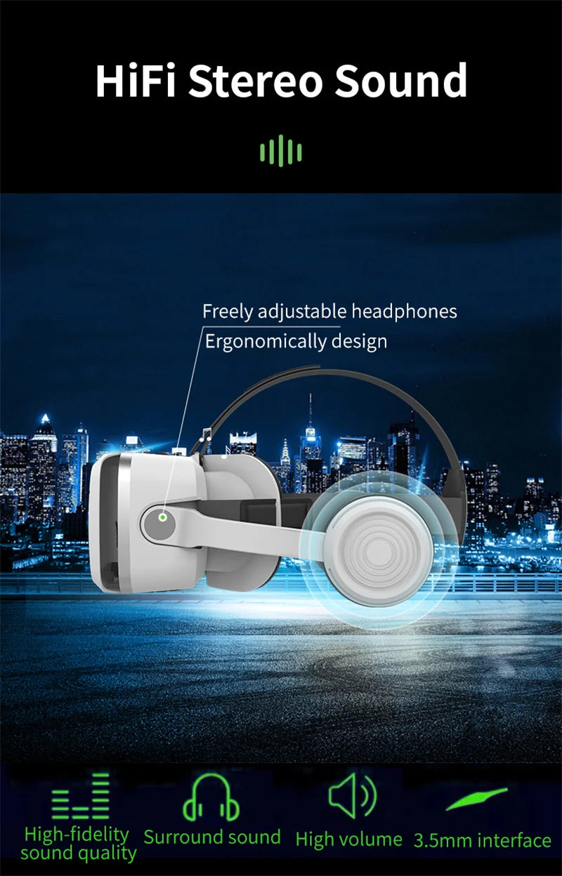 MetaNexusXR G15E VR headset with smartphone showing IMAX 3D interface on black background | MetaNexusXR
