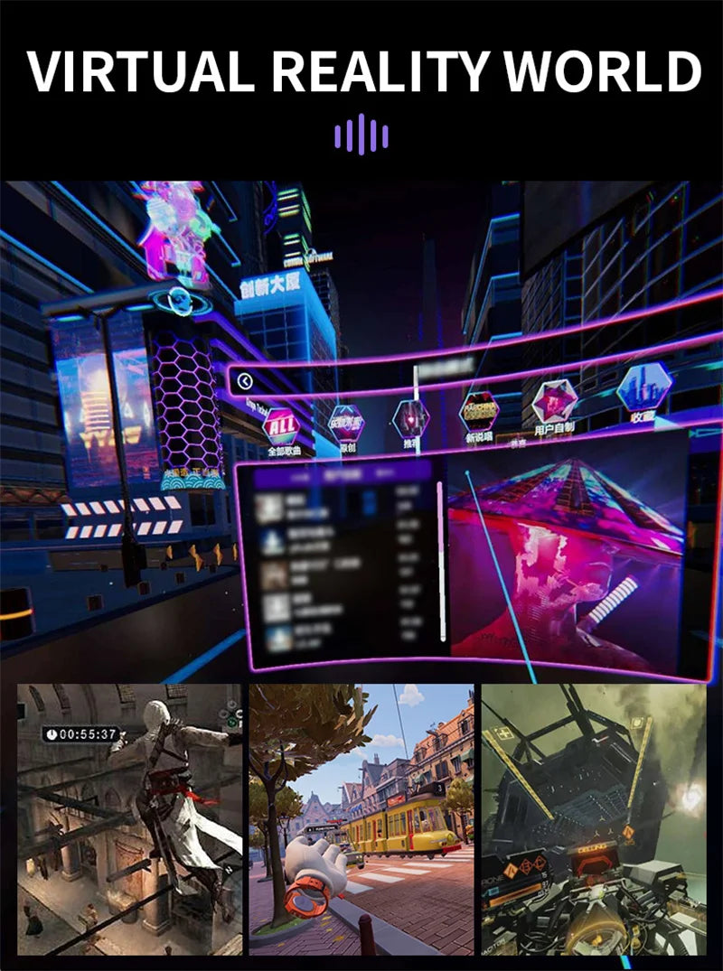 Giant-Screen 3D Viewer, glasses-friendly VR headset in-hand, showing overall size and build | MetaNexusXR