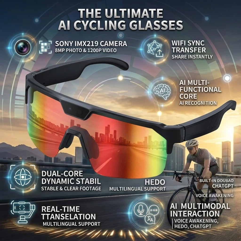 MetaNexusXR smart glasses: outdoor sport AI, 800W camera, 100+ languages, 1200P video. | MetaNexusXR