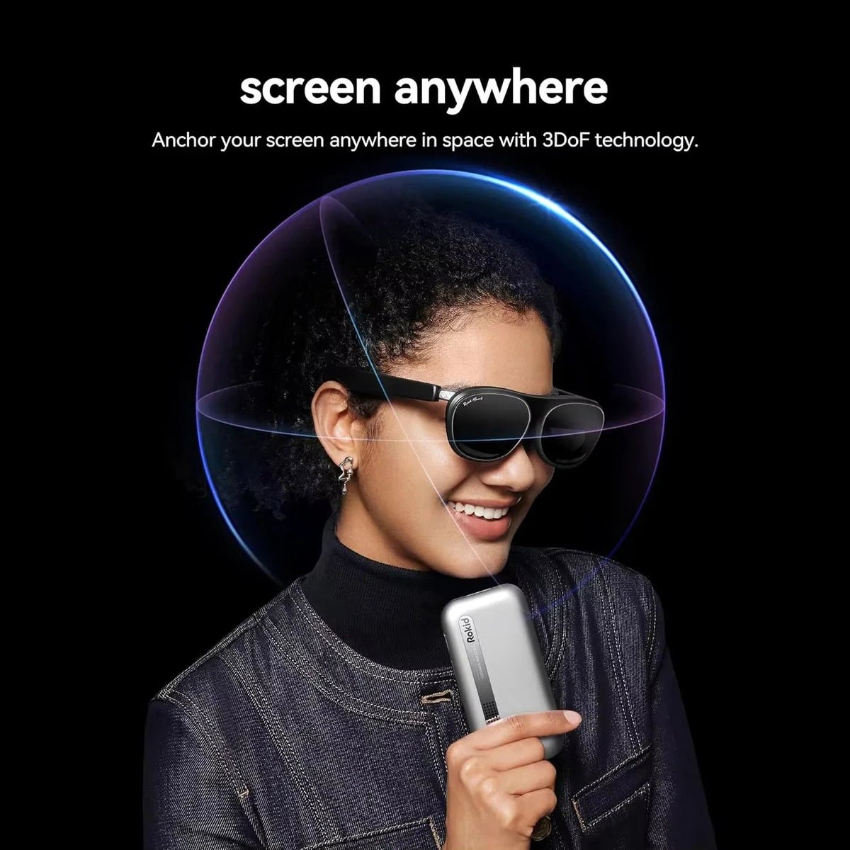 SpatialView Pro AR glasses 3-screen display, 360-inch equivalent Micro-OLED, 120Hz, 600 nits for gaming & multi-tasking | MetanexusXR