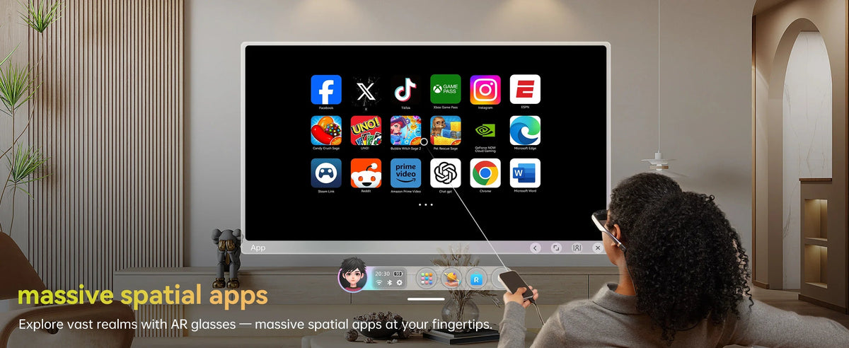 MetaNexusXR presents Rokid AR Glasses: 3-screen 360" micro-OLED, 120Hz, 600 nits for immersive gaming & multi-tasking. | MetaNexusXR