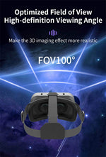 Angled studio shot of the Giant-Screen 3D Viewer, glasses-friendly VR headset against a dark background | MetaNexusXR