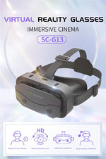 Rear view of the Giant-Screen 3D Viewer, glasses-friendly VR headset showing the strap adjustment buckle | MetaNexusXR