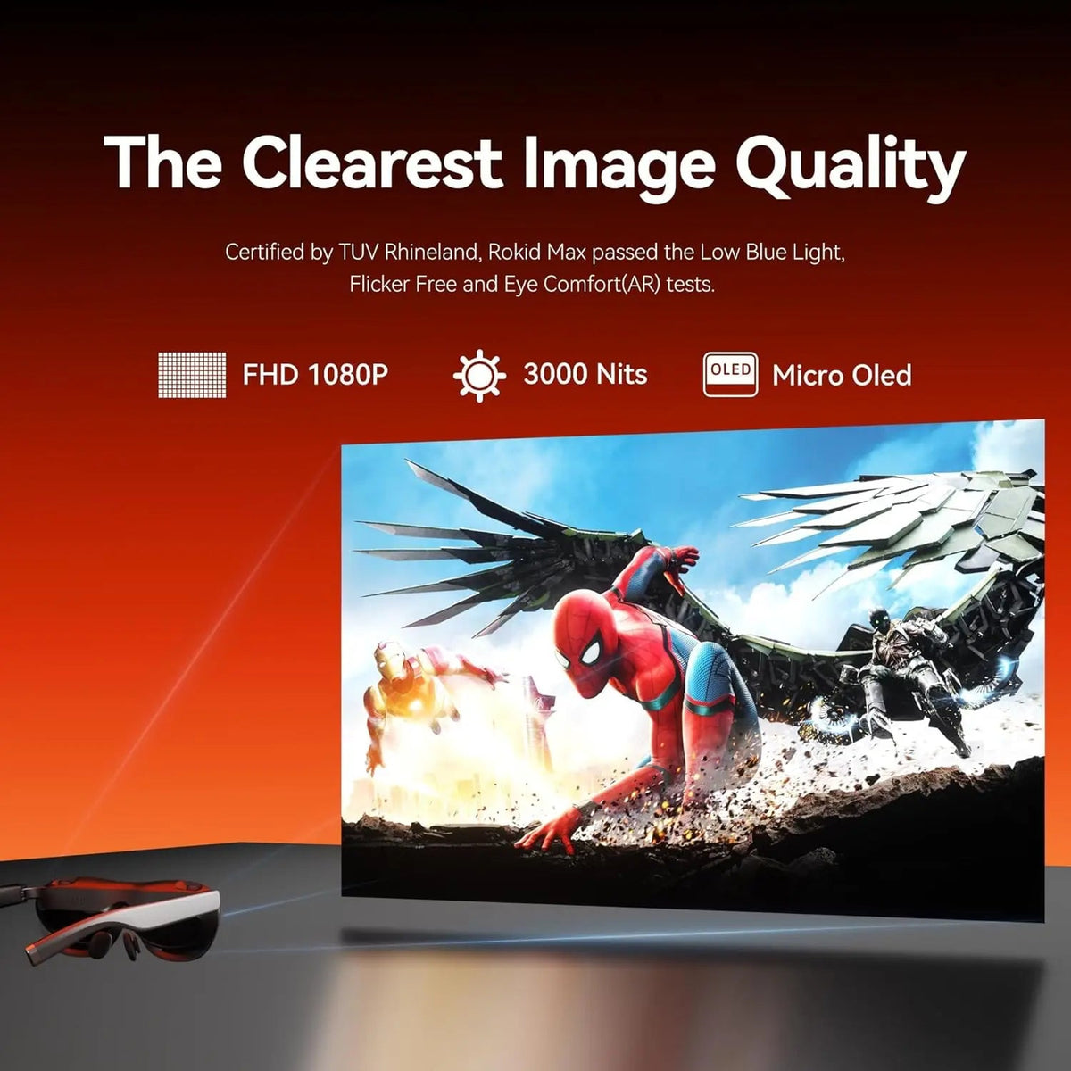 Micro-Display Eyewear connected via USB-C to a laptop for a large virtual screen - MetanexusXR