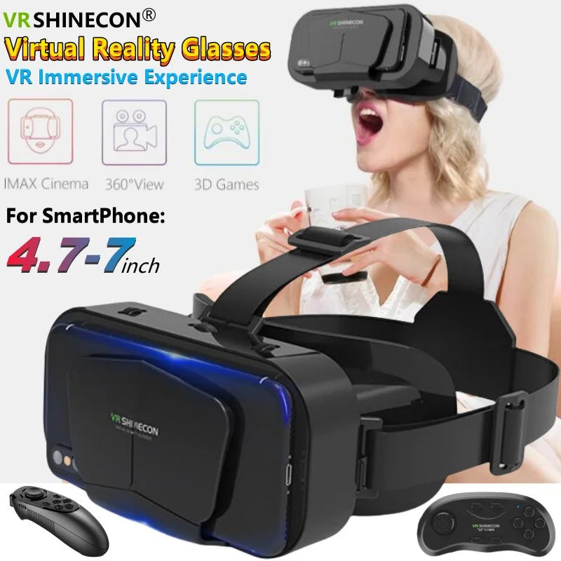 Front view of the Wide-FOV VR headset for phone (under 350g), dual lenses and phone tray visible | MetaNexusXR
