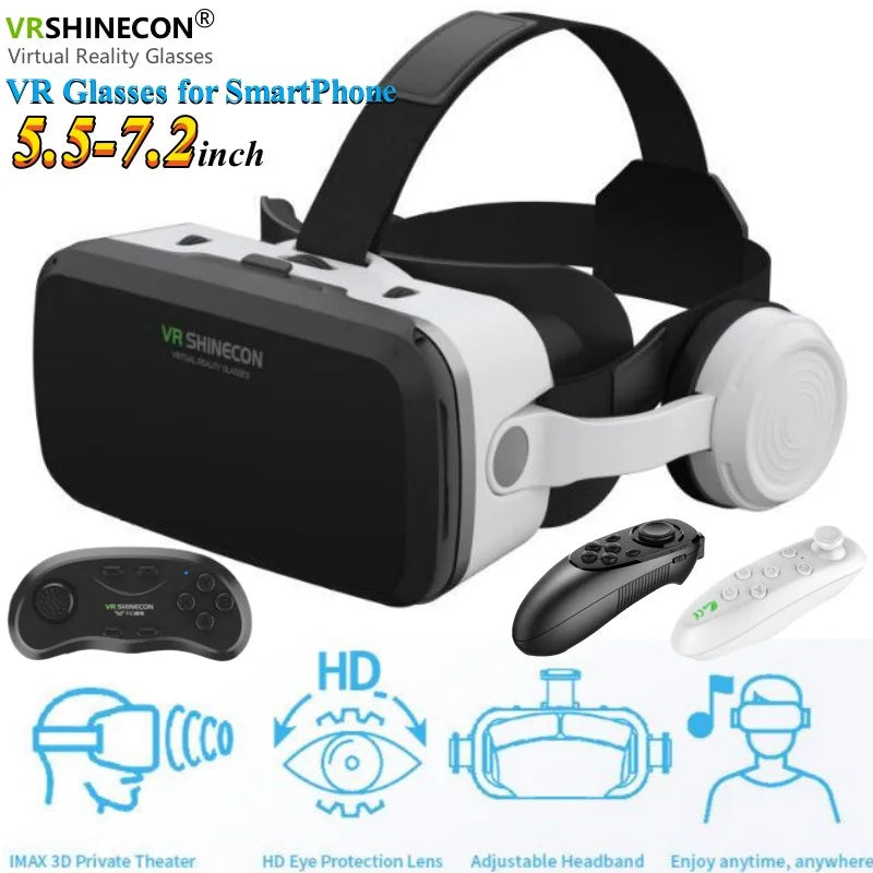 MetaNexusXR G04EB VR headset with integrated stereo mic and headphones for smartphones. | MetaNexusXR