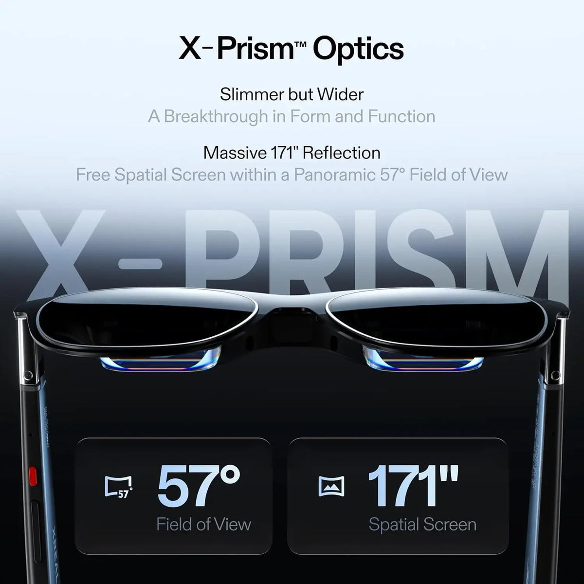 MetaNexusXR AR Display Eyewear delivering a 477" virtual cinema screen with a wide field of view. | MetaNexusXR