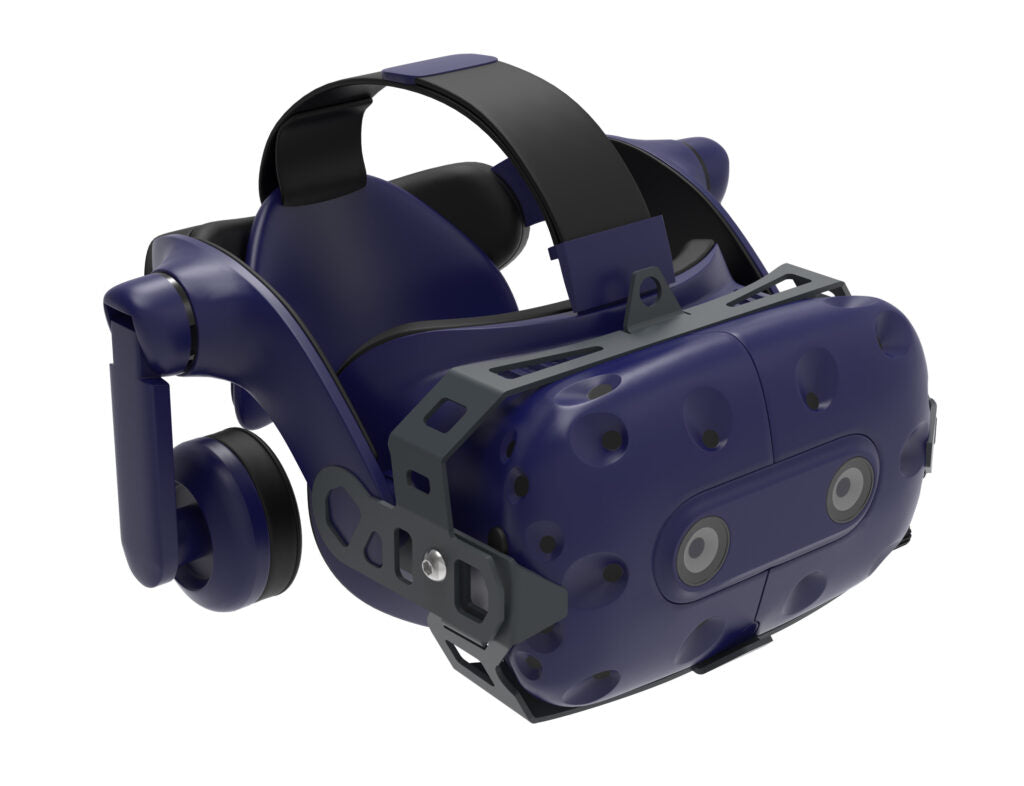 MetaNexusXR TitanSkinVR cover enhances an HTC VIVE PRO VR headset's durability. | MetaNexusXR