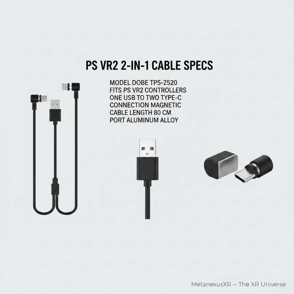 PS VR2 controllers charging with magnetic 2-in-1 cable — Metanexus XR