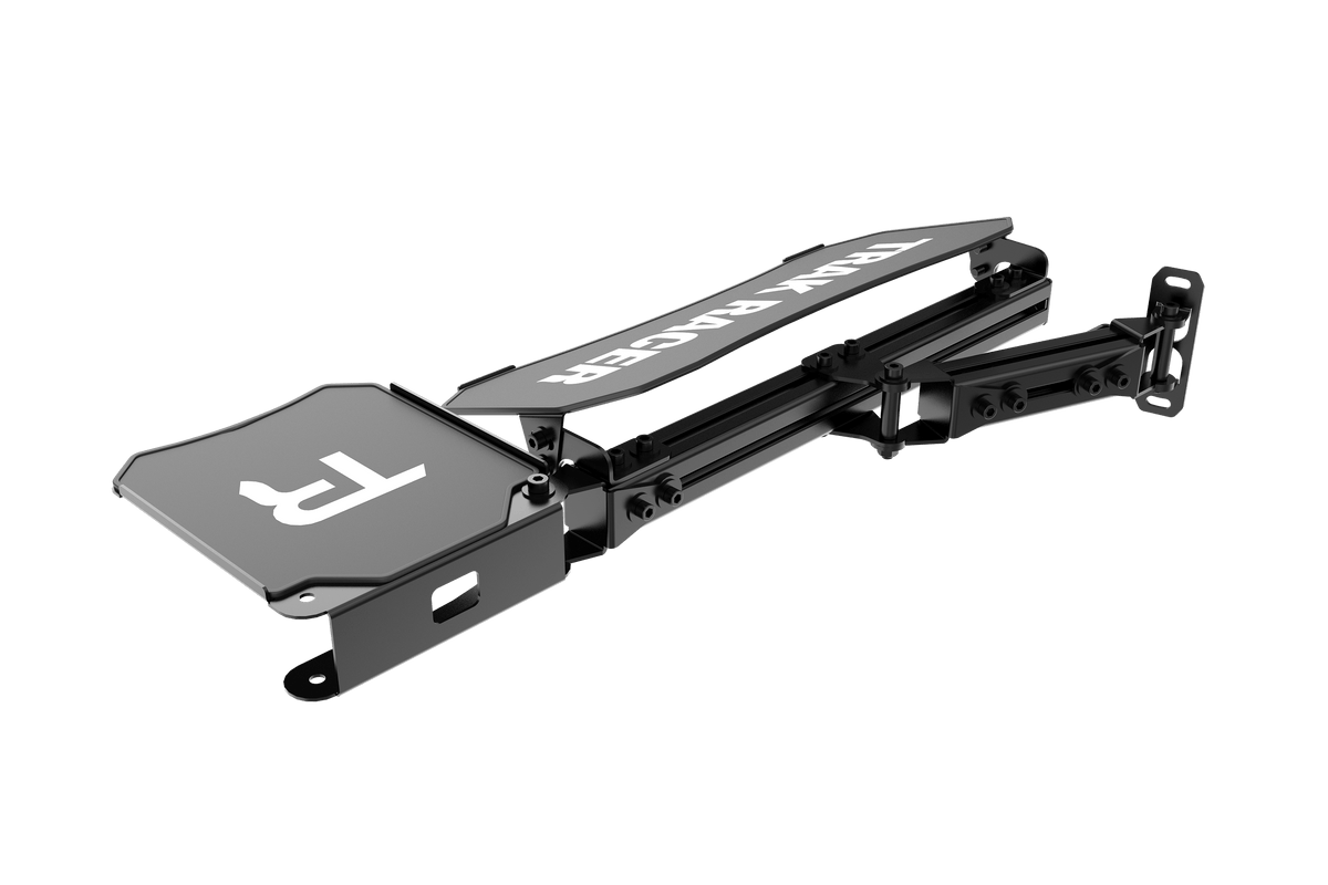 Adjustable Keyboard & Mouse Tray V2 for Aluminium Profile Sim Rigs – Left or Right, Matte Black – adjustable keyboard and mouse tray V2 on an aluminium profile rig – photo 3 of 7