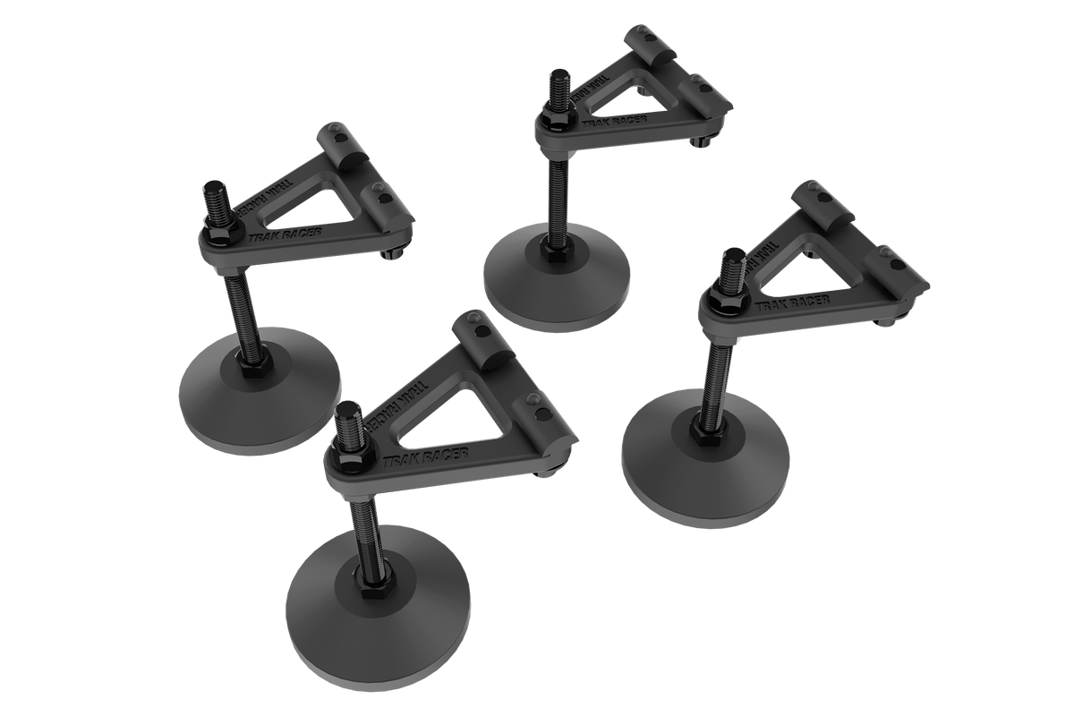 Adjustable Levelling Legs with Rubber Feet for Sim Rigs – Set of 4, 25–762 mm Height, 320 kg – adjustable levelling legs with rubber feet for a sim rig, set of 4 – photo 1 of 7