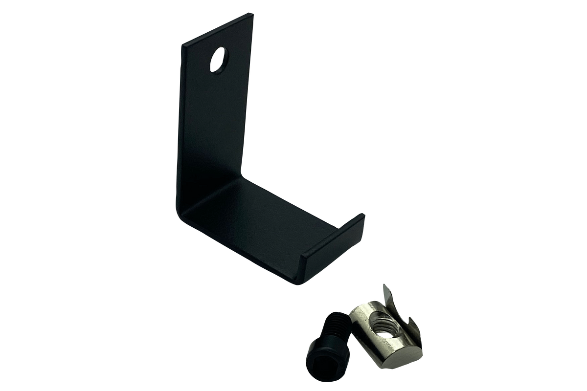 Aluminium Profile Headset & Steering Wheel Hook – Universal Holder for 8 mm Slot Sim Rigs – headset and steering wheel hook on an aluminium profile rig – photo 1 of 3