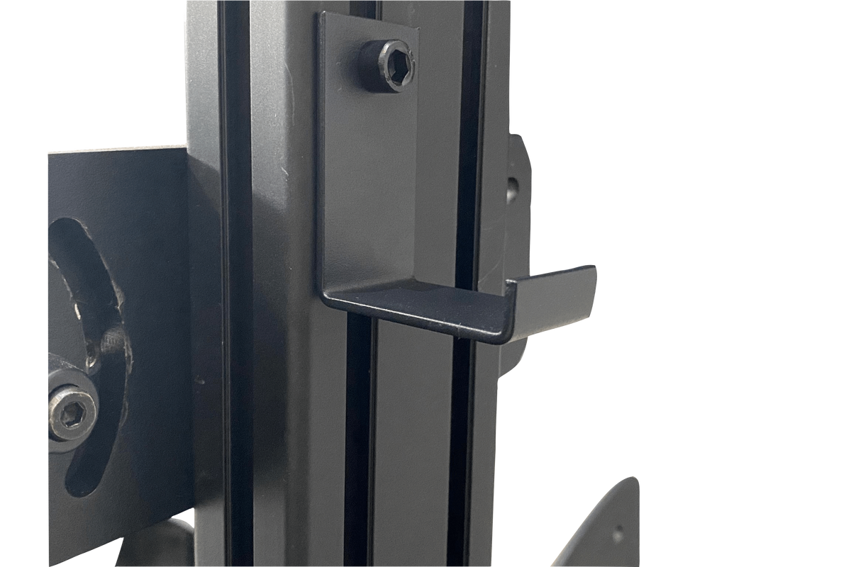 Aluminium Profile Headset & Steering Wheel Hook – Universal Holder for 8 mm Slot Sim Rigs – headset and steering wheel hook on an aluminium profile rig – photo 2 of 3